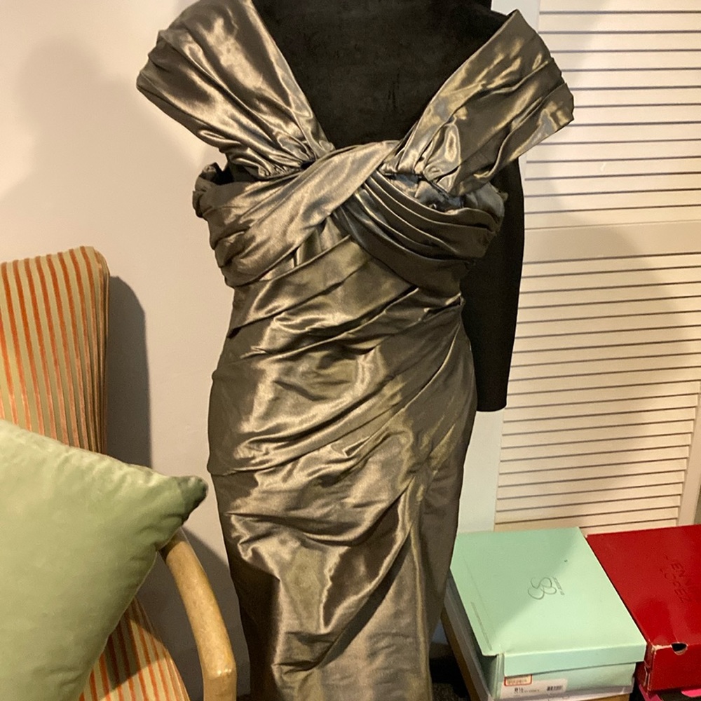 Greenish gold evening dress size 10 appeared to be altered